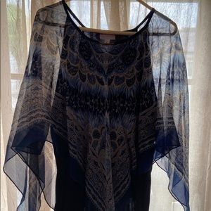 Like new tank style shirt with sheer blue overlay in size 1X
